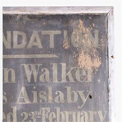 Painted wooden sign, The Walkers Foundation, H95cm, W70cm
