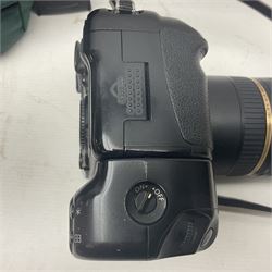 Canon EOS 5D camera body, with 'Tamron SP 70-300mm F/4-5.6 lens, and accessories, together with soft case