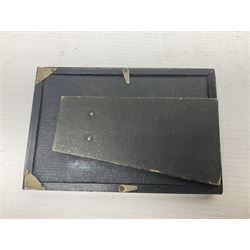 WWII group of three medals comprising 1939-45 War Medal and Italy and Africa Stars in issue box; dog tags for 282894 W. Wilkinson with framed photograph in uniform; and small quantity of cloth and metal badges including RAOC cap badge