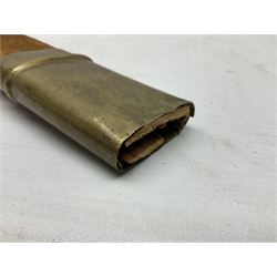 Early 20th century Indian ebonised sword stick, the 59.5cm blade with punched decoration and horn grip L94cm overall; and a reproduction Indian tulwar with scabbard (2)