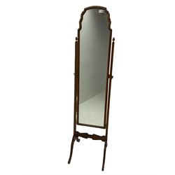 Mid-20th century mahogany cheval dressing mirror