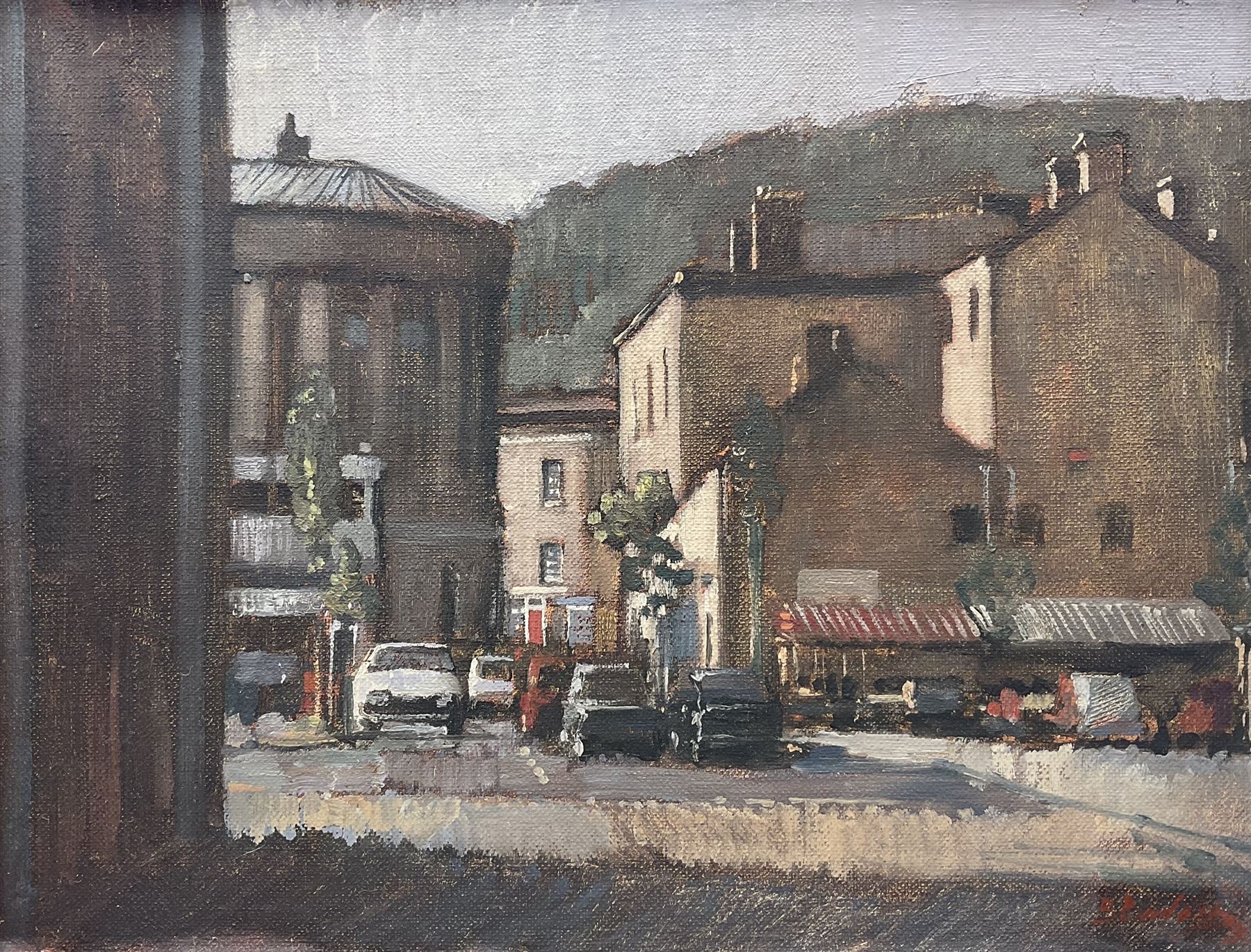 Bohuslav Barlow (Czechoslovakia 1947-): Northern Street Scene, oil on canvas laid on board signed and indistinctly dated 30cm x 39cm 