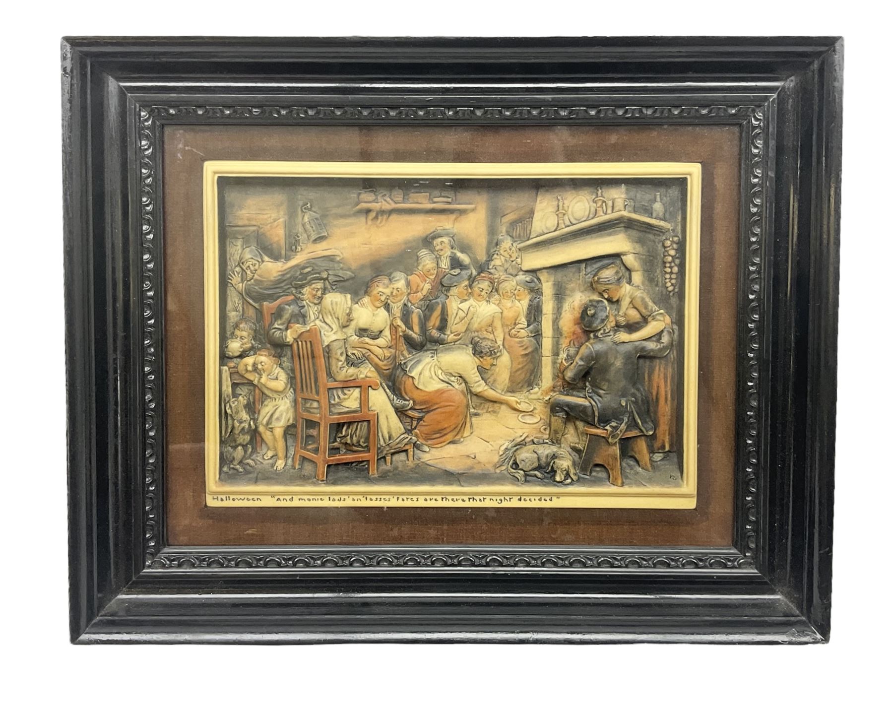 Arthur Osborne ivorex relief plaque, 'Halloween 