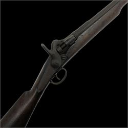 19th century 12-bore single barrel shotgun with Krnka/Werndl type action (converted from a percussion action rifle) with 77cm barrel, L122cm overall RFD ONLY