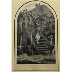 After Sir William Quiller Orchardson (Scottish 1832-1910): 'The Surrender Of Napoleon To Great Britain', monochrome print pub. 1910, 40cm x 61cm; after Elizabeth Southerden Butler (née Thompson) (British 1846-1933): 'Balaclava - The Return 25 October 1854. The Charge of the Six Hundred', monochrome print pub. 19011, 33cm x 63cm; after Andrew Carrick Gow (British 1848-1920): 'Farewell to Nelson', monochrome print 62cm x 38cm