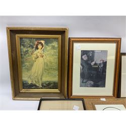 Pair of framed horse racing prints, A National Candidate and A Bona Fide Fox Chaser, together with seven other framed prints 