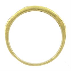 18ct gold channel set seven stone round brilliant cut half eternity ring, London 1988, total diamond weight approx 0.40 carat