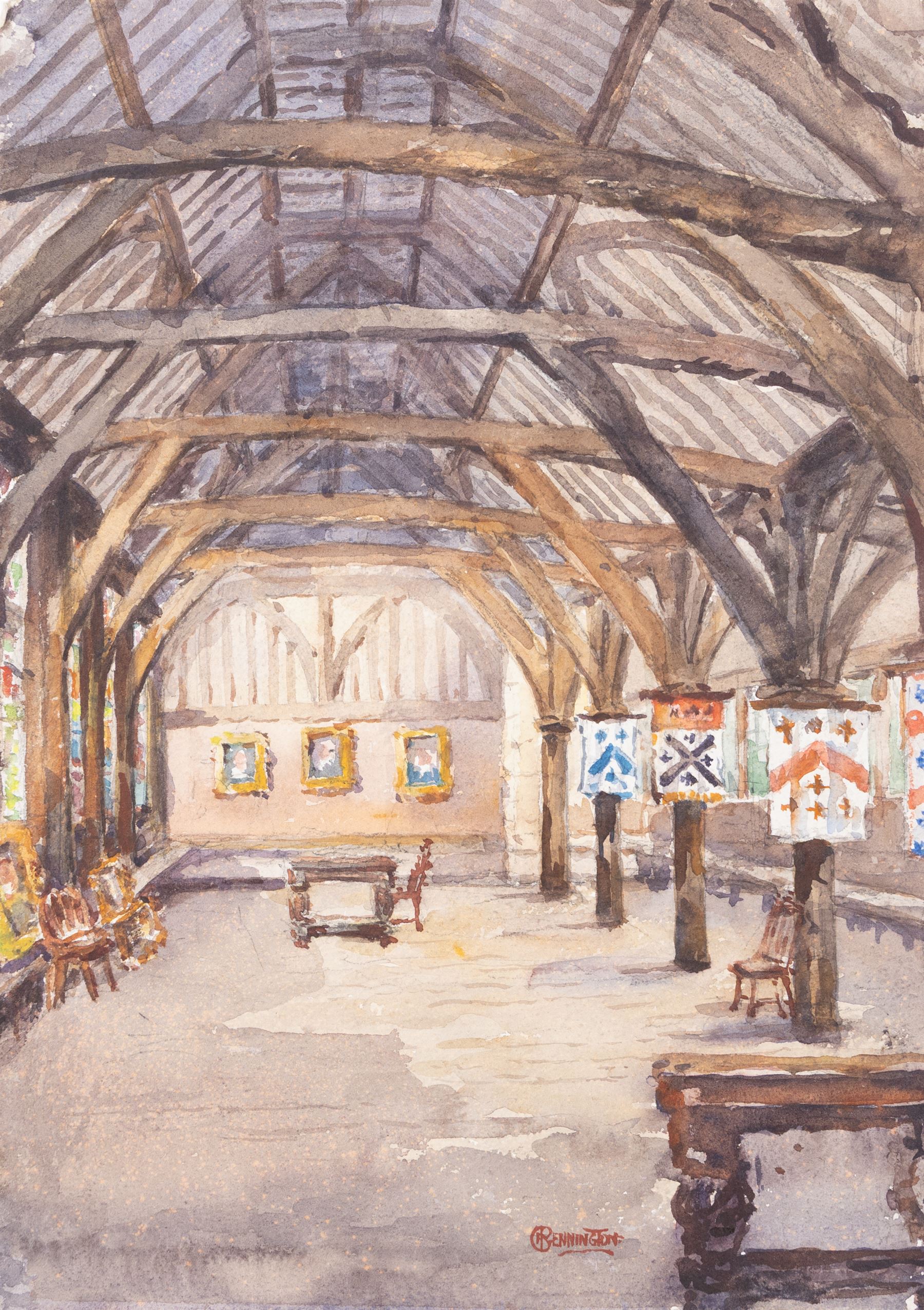 George Farquhar Pennington (British 1872-1961): Scarborough Castle 'The Village Smithy Lythe' 'Cottages Lythe' and 'The Vicarage Lythe' and others, six watercolours variously signed and titled, max 28cm x 39cm (6) (unframed)