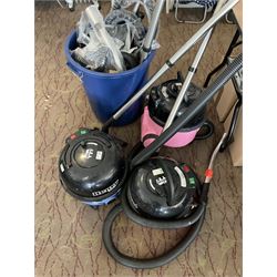 Two Henry, One Hetty Numatic vacuums with accessories- LOT SUBJECT TO VAT ON THE HAMMER PRICE - To be collected by appointment from The Ambassador Hotel, 36-38 Esplanade, Scarborough YO11 2AY. ALL GOODS MUST BE REMOVED BY WEDNESDAY 15TH JUNE.