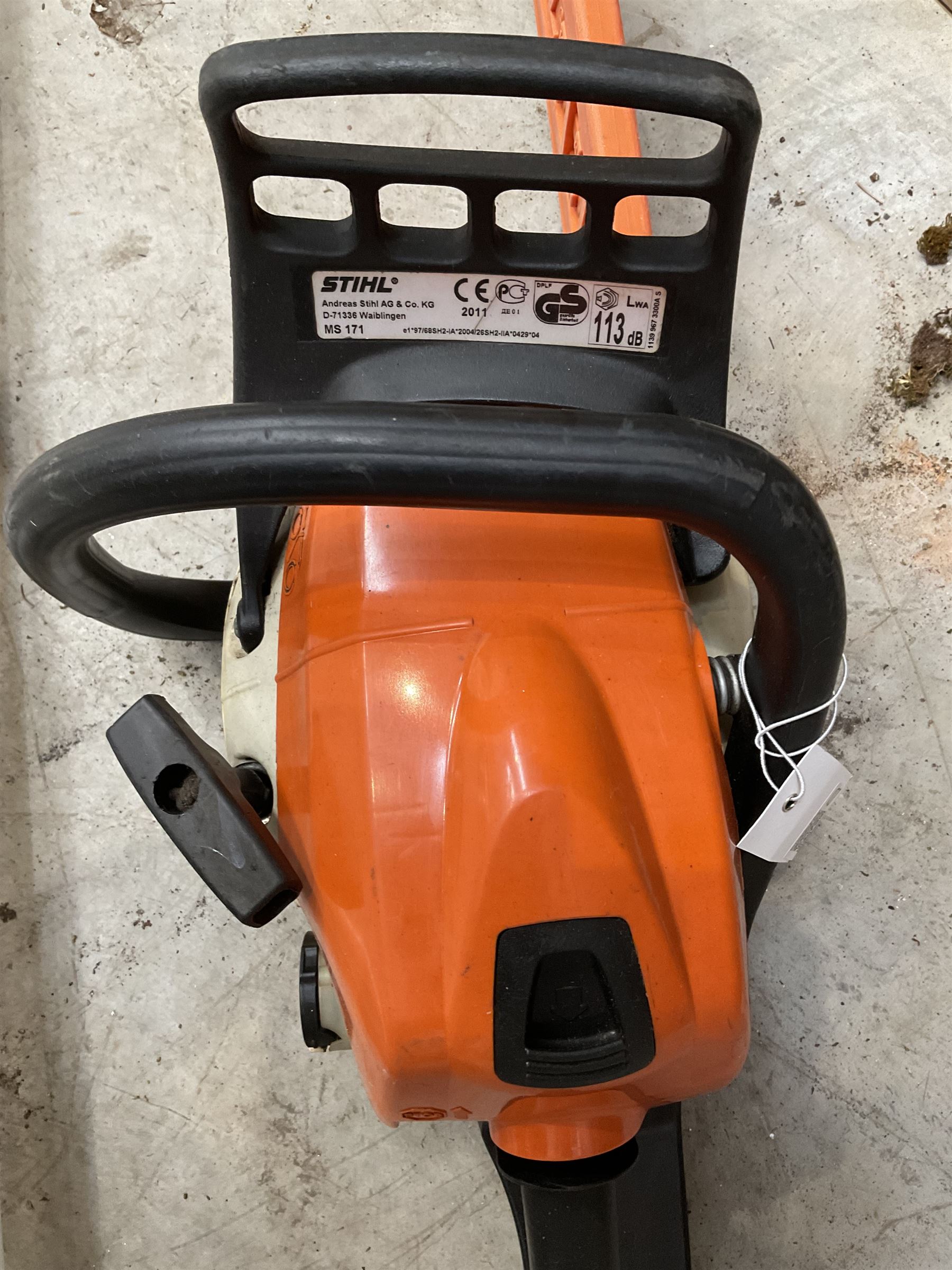 Stihl MS171 petrol chainsaw, and Stihl telescopic pole