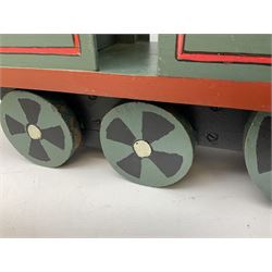 Large scratch-built wooden model of Thomas the Tank Engine L82cm