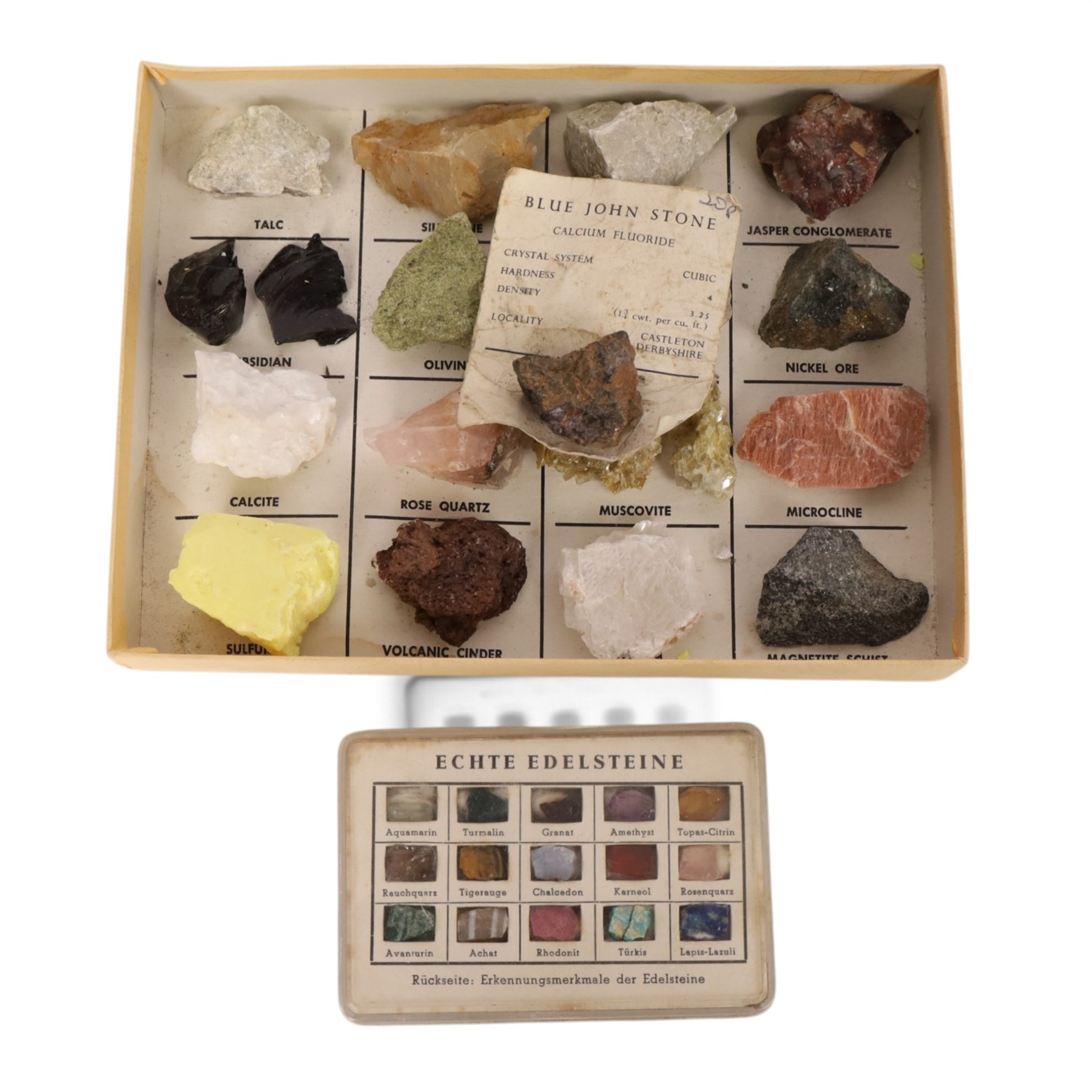 Collection of mineral specimens, including smoky quartz, tantalite, dessert rose, sixteen specimens  from the Smithsonian Institute etc 