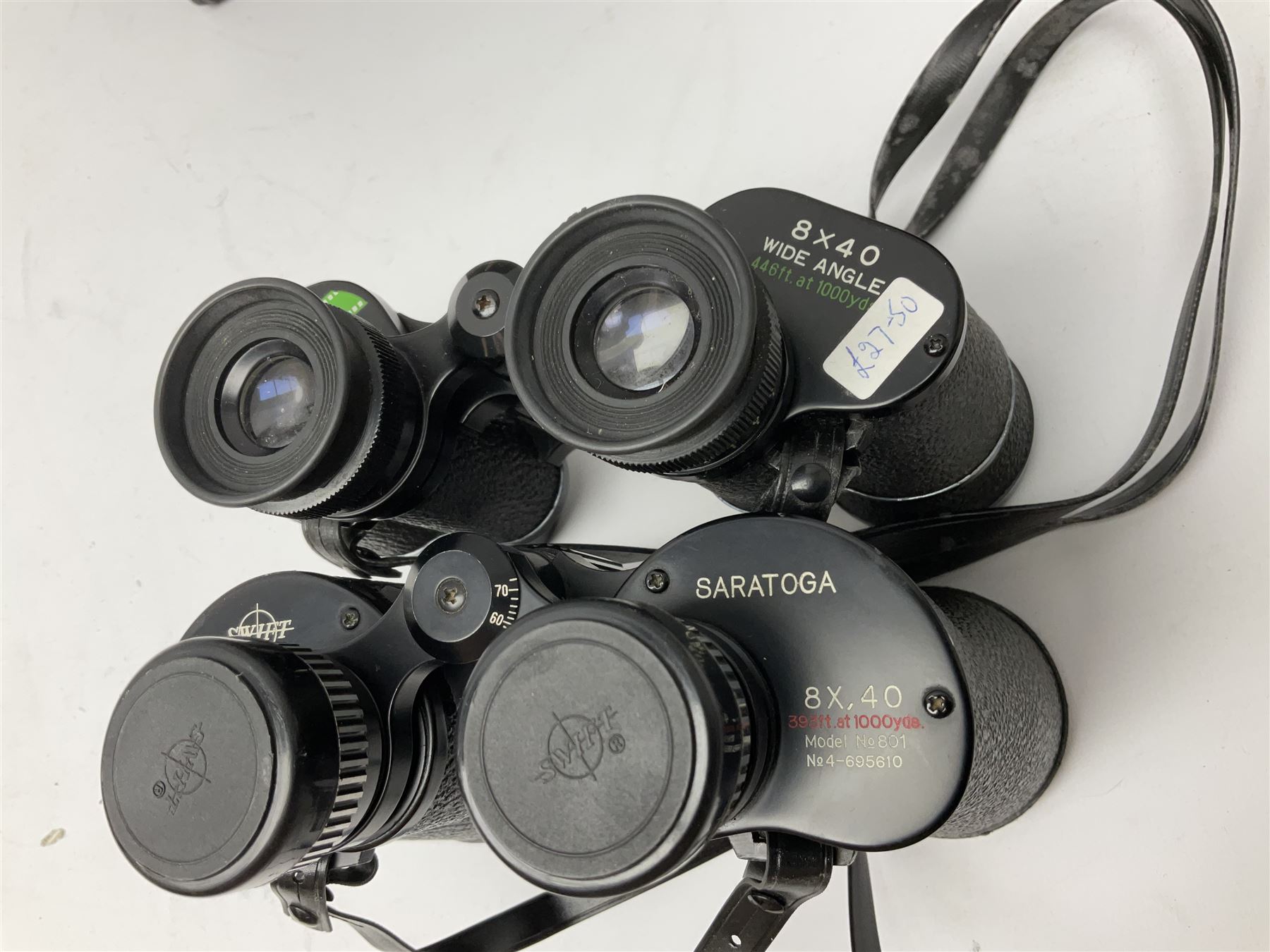Eleven pairs of Swift binoculars, to include Greens 8x40, Saratoga 8x40, two pairs of Newport Mk II 10x50, Newport 10x50, Saratoga Mk II 8x40, Audubon 8.5x44, etc, 