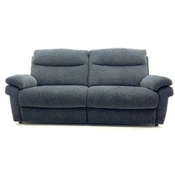 La-Z-Boy three seat sofa and matching armchair, upholstered in charcoal cord fabric