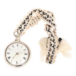 George III silver pair cased fusee lever pocket watch by Edward Goldsworthy, Chelsea, No. ...