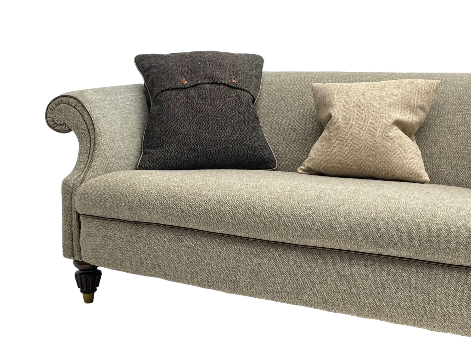 Tetrad 'Bowmore' traditional shaped two seat sofa upholstered in 'Harris Tweed' wool fabric