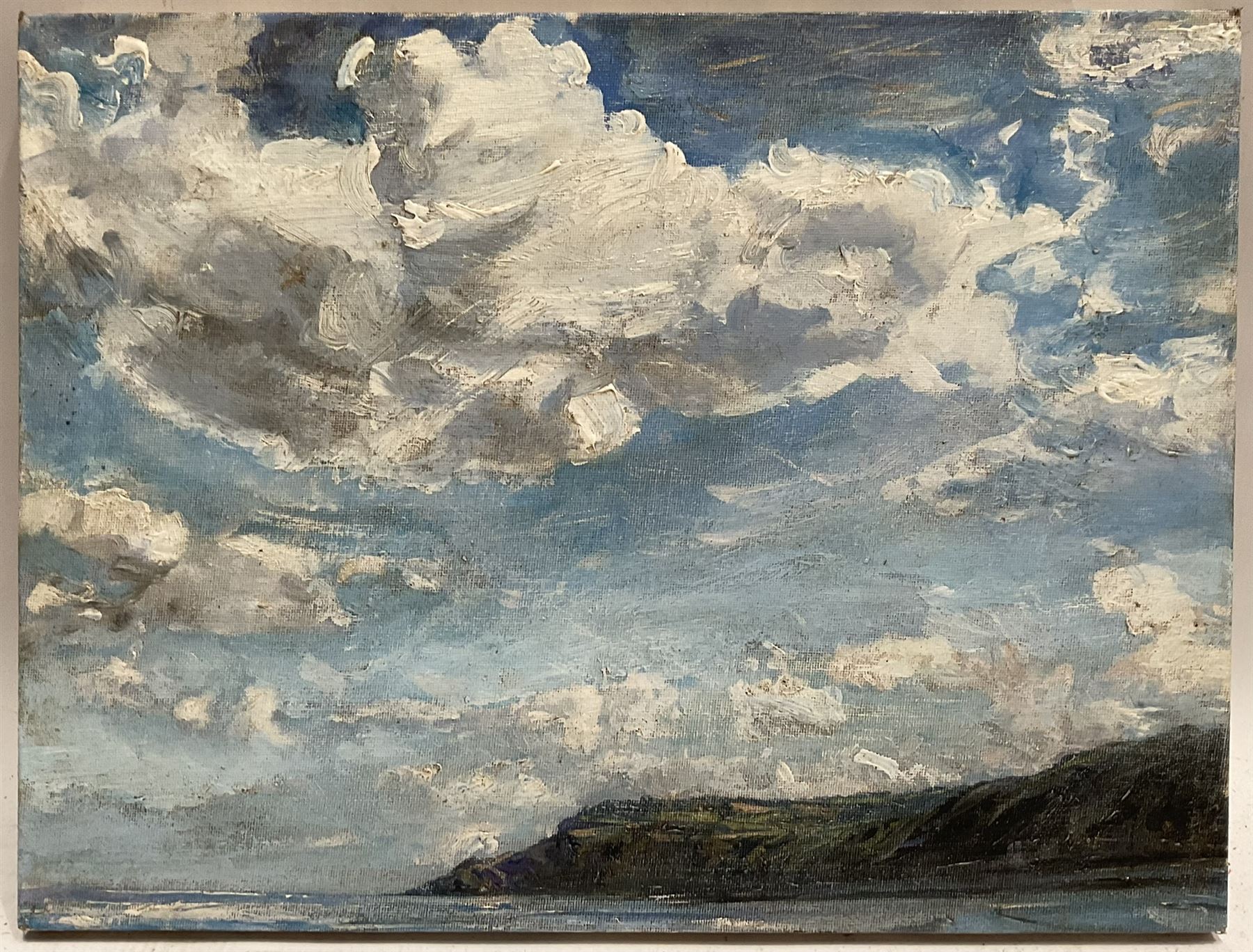 Adam Francis Watson (Sheffield 1859-1932): 'Looking Towards Ravenscar', oil on canvas unsigned, titled and attributed verso 31cm x 41cm  
Notes: Watson was an important Sheffield-based architect, one half of the architectural firm Holmes and Watson alongside Edward Holmes (1859-1921). Together, they were responsible for many fine public and private buildings in the north of England. Watson was also an accomplished painter, although left the majority of his works unsigned.