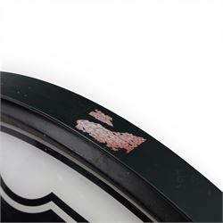 Heineken Bier Advertising sign - circular convex backlit logo, on cast metal bracket