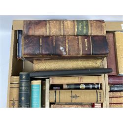 Collection of books to include Byron's Works, Hogarth's work, ten volumes by Sir Walter Scott Bart etc, in two boxes 