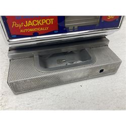 Aristocrat Nevada Lucky Strike one-armed bandit arcade machine, circa 1964, light-up display in aluminium and stainless steel case, with keys, H72cm 