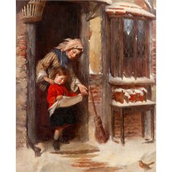 Thomas Faed RA RSA (Scottish 1826-1900): 'A Welcome Visitor', oil on canvas signed and dat...
