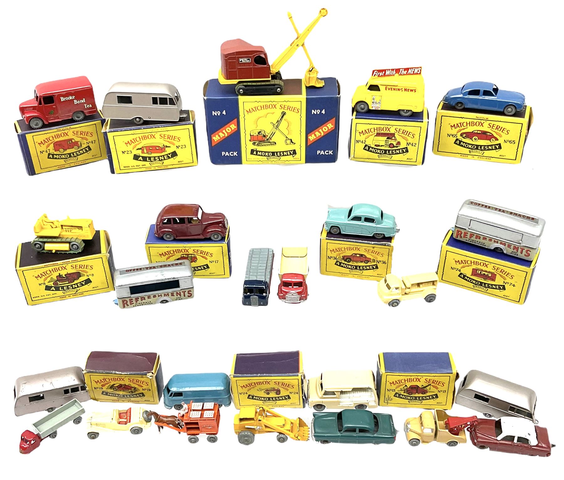 Lesney Matchbox 175 Series twelve boxed models nos. 8b, 13b, 17c