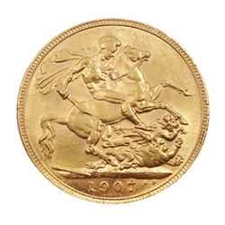 King Edward VII 1907 gold full sovereign coin