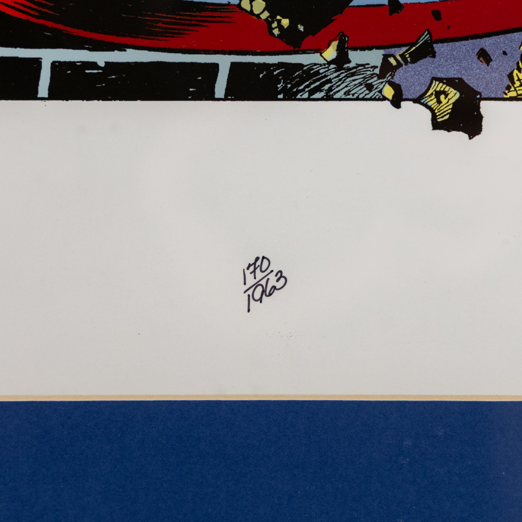 Two large limited edition Marvel lithographic prints by Dynamic Forces, comprising Marvel Origins Anniversary, limited edition no. 111/1961 and The Avengers vs. X-Men, limited edition no. 170/1963, both signed by Tom Grindberg and Tom Smith, with certificates of authenticity, largest H43cm, W86cm