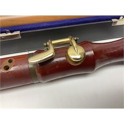 Three wooden recorders - 1970s Schotts 'Concert' three-piece tenor; 1990s Dolmetsch treble, cased; and 1980s Moech descant, cased (3)