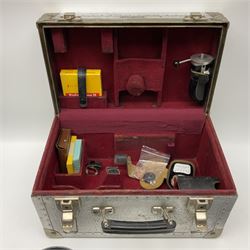 Arriflex 16SB camera body, serial no. 1784, with ' Carl Zeiss Distagon 1:2 f=8mm' lens, serial number 3860224, 'Carl Zeiss Jean Tessar 2/16' lens, serial no 3624355, camera pistol grip and other accessories, in fitted hard case