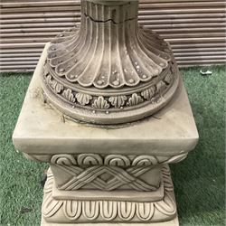 Cast stone urn planter on pedestal base  - THIS LOT IS TO BE COLLECTED BY APPOINTMENT FROM DUGGLEBY STORAGE, GREAT HILL, EASTFIELD, SCARBOROUGH, YO11 3TX