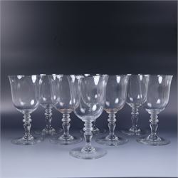 Set of eight Baccarat wine glasses, H18cm