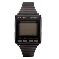 Seiko UC-3000 Memo Diary gentleman's quartz digital wristwatch, boxed with instruction man...