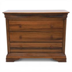 Willis & Gambier - French cherry wood chest fitted with three drawers, on bracket feet