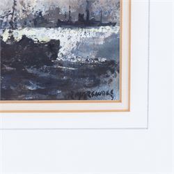 Richard Marshall (British 1944-2006): Hartlepool Harbour, oil on board signed 16cm x 21cm 