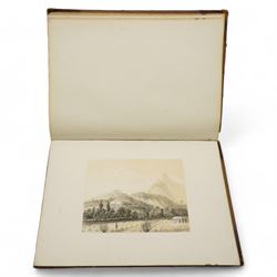 Sir William Gore Ouseley (British 1797-1866): 'Views in South America, from original drawings made in Brazil the River Plate, the Parana, &c', folio containing twenty six (26) tinted lithograph plates with lithographed titled and plan, dedication to Prince Albert with list of plates on verso, pub. London: Thomas McLean 1852, bound in oxblood leather and brown cloth
