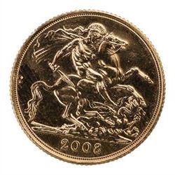 Queen Elizabeth II 2008 gold full sovereign coin