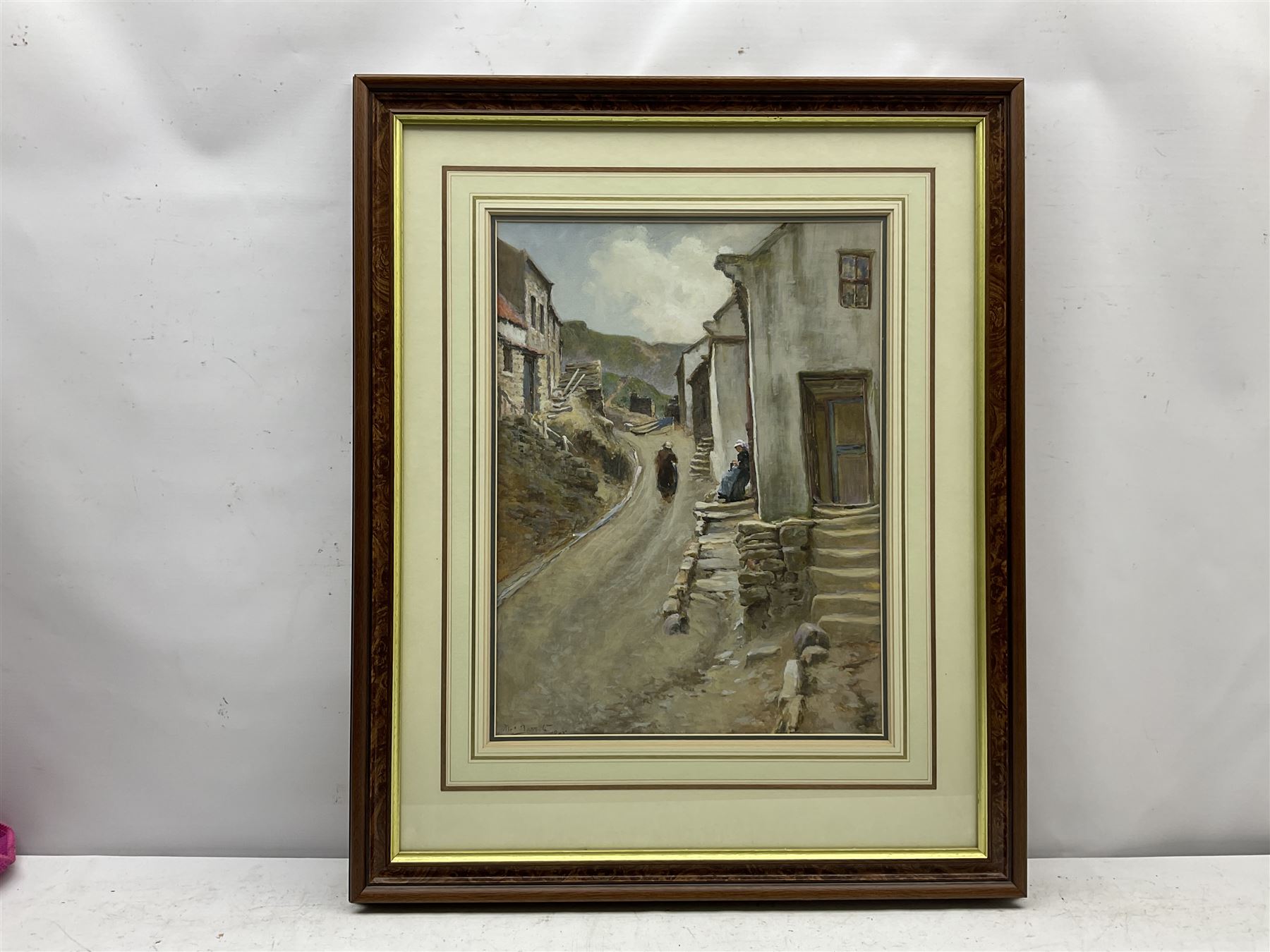 Thomas Barrett (Staithes Group 1845-1924): 'A View of Staithes', watercolour and gouache signed and dated 1905, labels verso 45cm x 33cm
Provenance: private collection purchased Phillips & Sons, The Dower House, Cookham; exh. 'The Staithes Group' Phillips & Sons June 1992 No.5; exh. 'The Staithes Group' - Nottingham City Art Gallery, York City Art Gallery, Sunderland Art Gallery and Kirkleatham Hall 1993; illus. Dr. Peter Phillips' book 'The Staithes Group' pub. 1993 pp.32