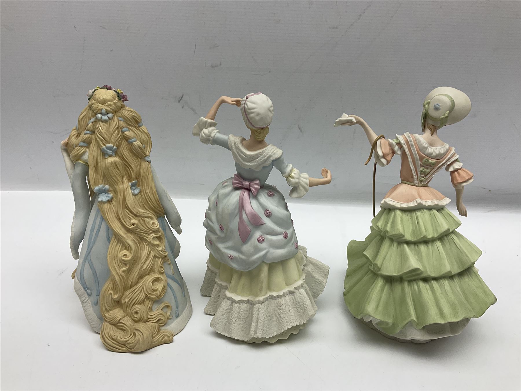 Collection of six Wedgwood Danbury Mint fairy tale figures, comprising Cinderella, Red Riding Hood, Little Bo Peep, Mary had a Little Lamb, Goose Girl and Rapunzel