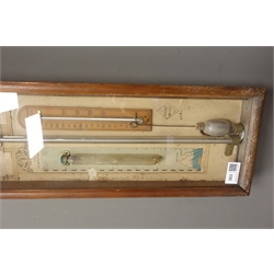  Early 20th century Admiral Fitzroy's barometer with printed register in mahogany case, H92cm  