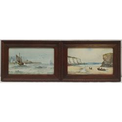 Austin Smith (British early 20th century): Leaving Scarborough and North Landing Flamborough, pair watercolours signed, the latter dated 1915, 19cm x 32cm (2)