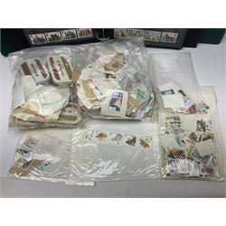 Mostly Queen Elizabeth II Great Britain and Isle of Man stamps including mint examples, housed in various albums, stockbooks and loose, in one box