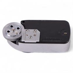 Leica DBP M3 35mm rangefinder camera body, serial no. 1038356, circa 1961, in chrome finish, housed in brown leather Leica case, with a Leitz Wetzlar Sunnilux 1:1.4/50 lens serial no. 1845148, Leitz Wetzlar Elmar 1:4/135 lens serial no. 1825980, 12575N hood, 12521G hood, Leica Meter MC serial no. 99015, Sunpak Auto28 SR Thyristor, Linhof 3 Way Pan tripod, and a Toshiba PE-1 Linear Exposure meter, all housed in an Original Benser Everready Case, most items with instruction booklets 