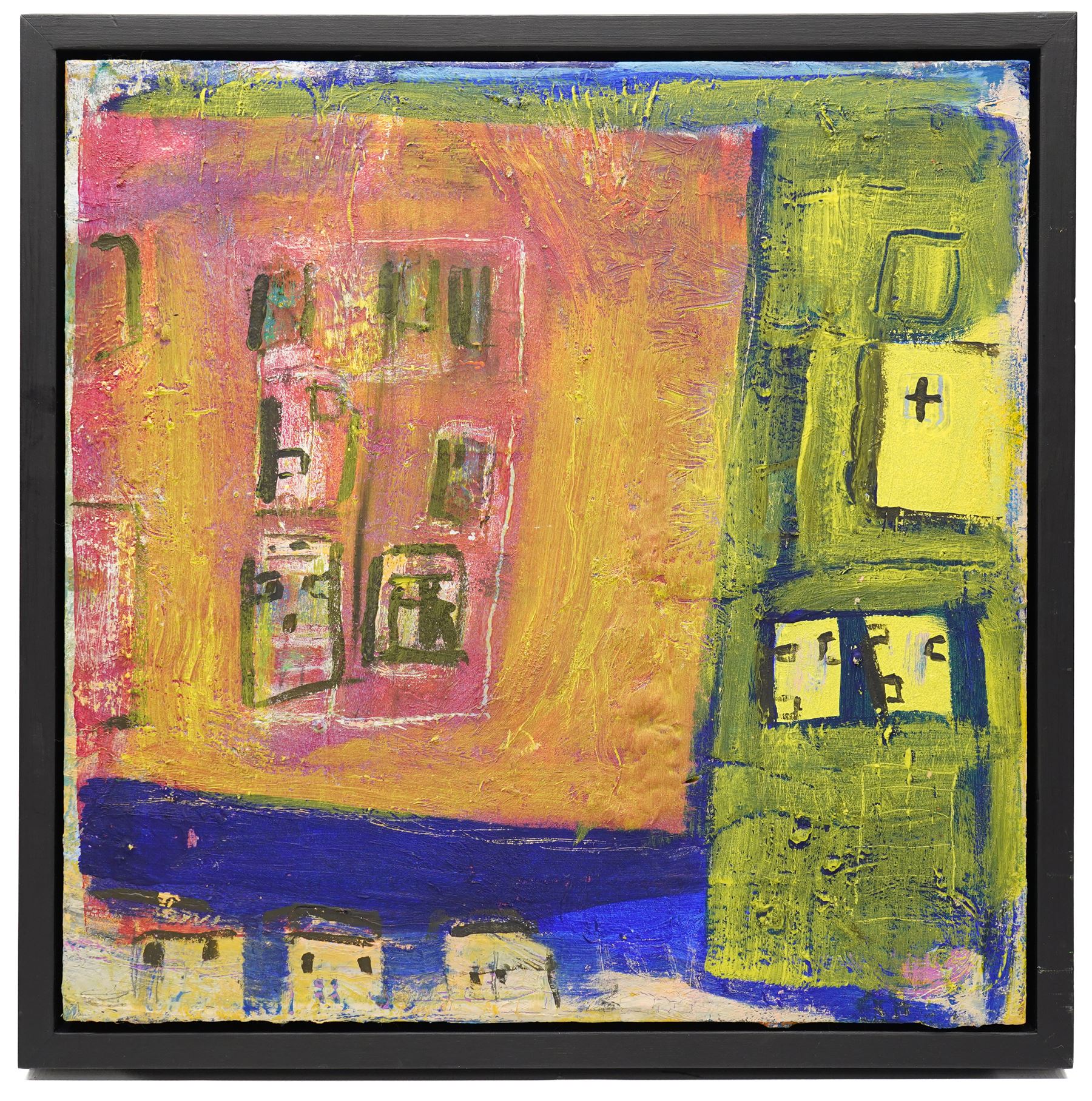 Gillian Ross Kelsey (British 1935-2025): 'Stone Circle', acrylic on board unsigned 46cm x 46cm