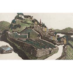 Michael Atkin (Scarborough 1952-): 'Continental Adventure', limited edition coloured etchi...