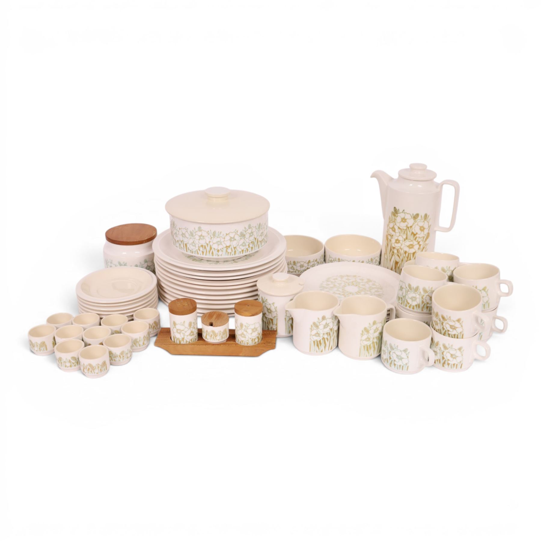 Hornsea Pottery Fleur tea and dinner wears, including teapot, milk jug, eleven dinner plates, covered dishes etc
