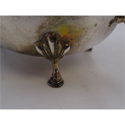 1930s silver sauce boat, of typical plain form, with gadrooned rim and scroll handle, upon three hoof feet, hallmarked Adie Brothers Ltd, Birmingham 1932, H7.5cm