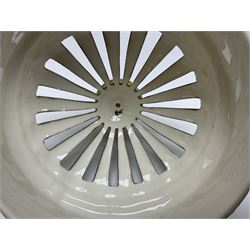 Mid 20th century Royal Worcester potpourri vase and cover decorated by Alan Telford, of ovoid form with inner cover and pierced gilt outer cover with bud finial, upon short gilt circular foot, the body part moulded with basket weave bands in gilt and bronze, and hand painted with a still life of fruit upon a mossy ground, signed Telford, with black printed mark beneath and painted shape number 1286, H25.5cm