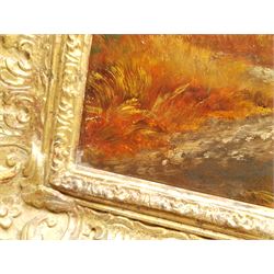 S William (British 19th century): Summer & Winter Woodland Scenes, Figures Gathering Firewood, pair oils on canvas signed 39cm x 59cm (2)  