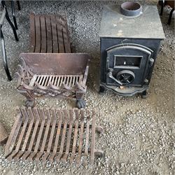 Vintage cast iron fire grate and cast iron log burner - THIS LOT IS TO BE COLLECTED BY APPOINTMENT FROM DUGGLEBY STORAGE, GREAT HILL, EASTFIELD, SCARBOROUGH, YO11 3TX